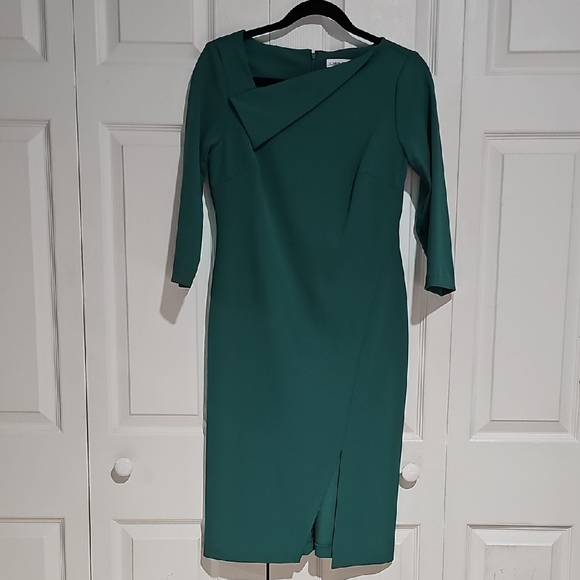 Calvin Klein Dresses & Skirts - 💚 Calvin Klein Asymmetrical Sheath Dress | Emerald Green | Size 6